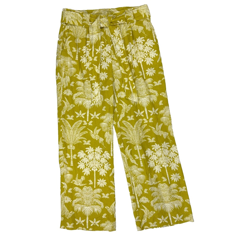 Spartina 449 Lawton Crop Pants 100% Linen Marions Social Green Pants Womens 6